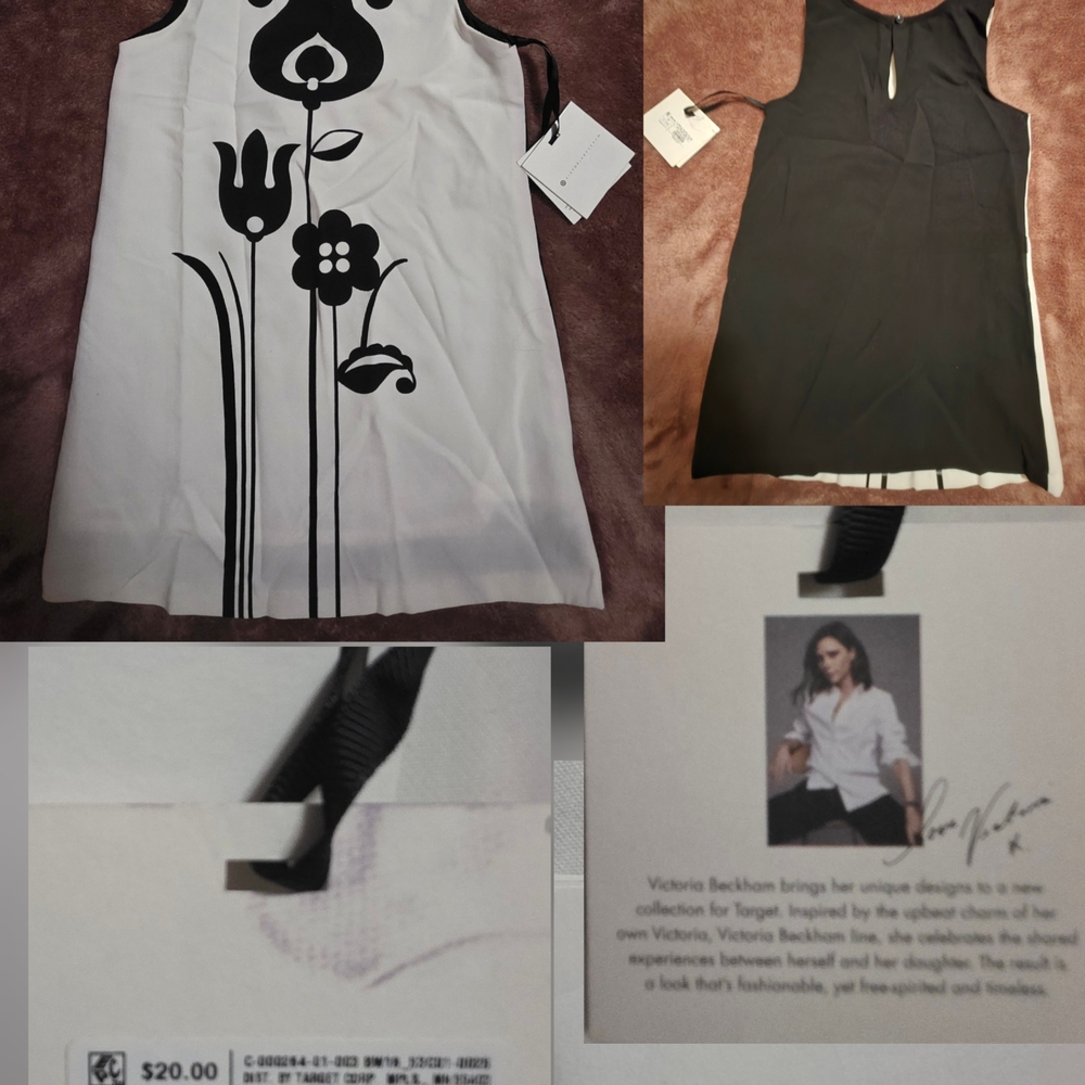 Victoria Beckham Black and White Floral Toddler Dress